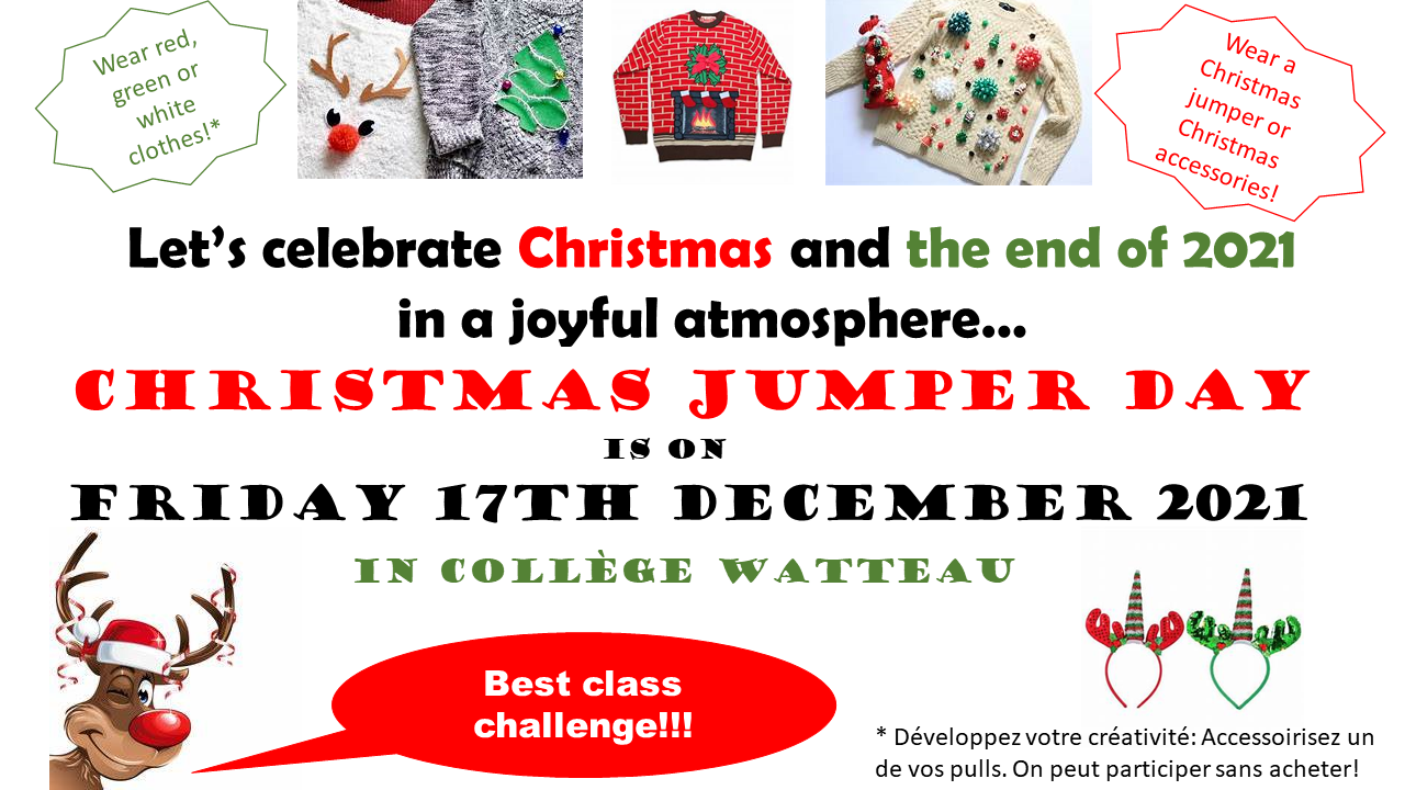 Christmas Jumper Day 2021 Collège Watteau